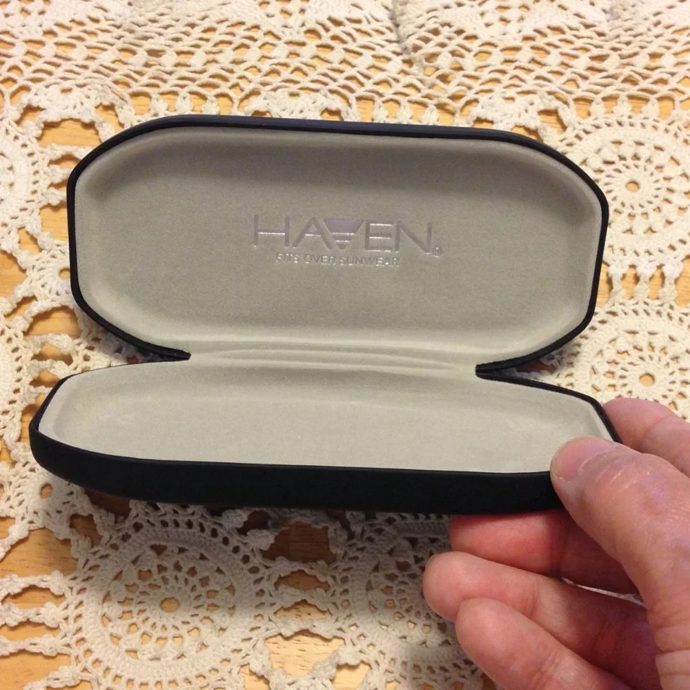 Haven Fits Over Sunwear glasses case with cleaning cloth